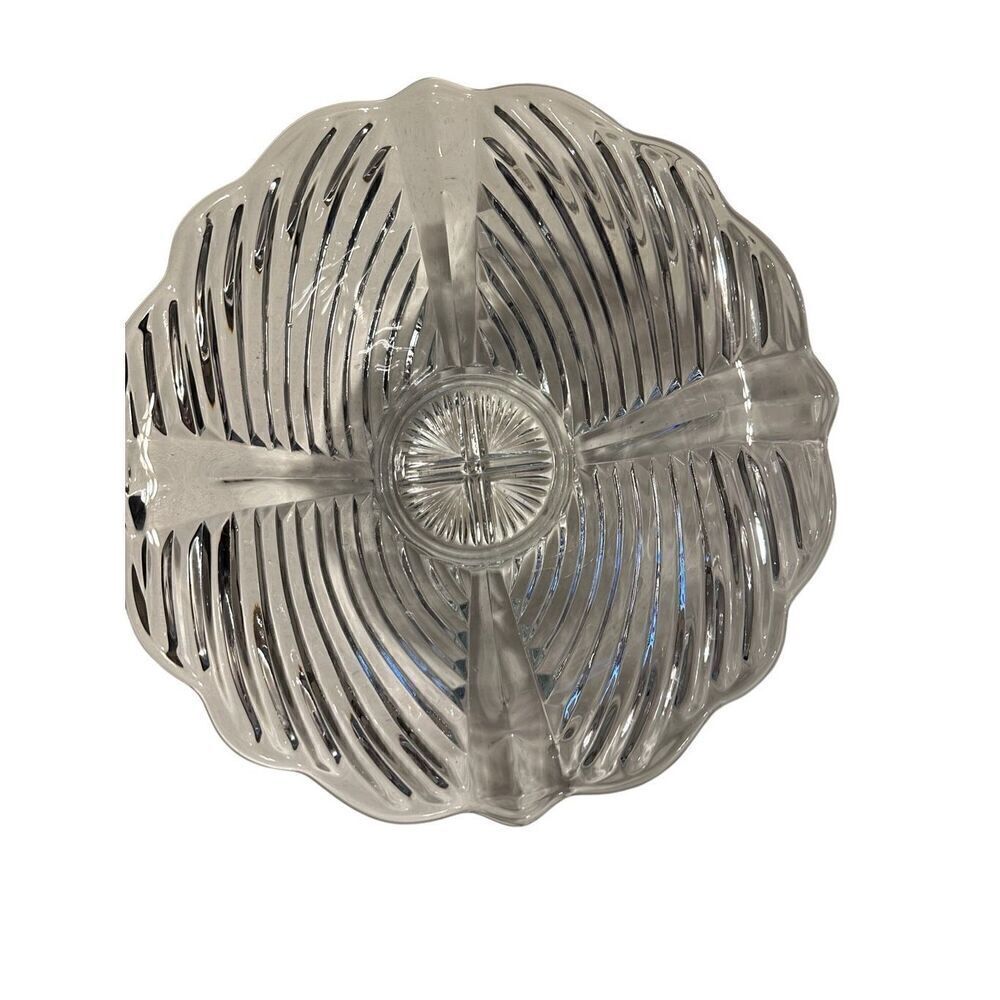 Vintage Clear Indian Swirled Design Glass Bowl